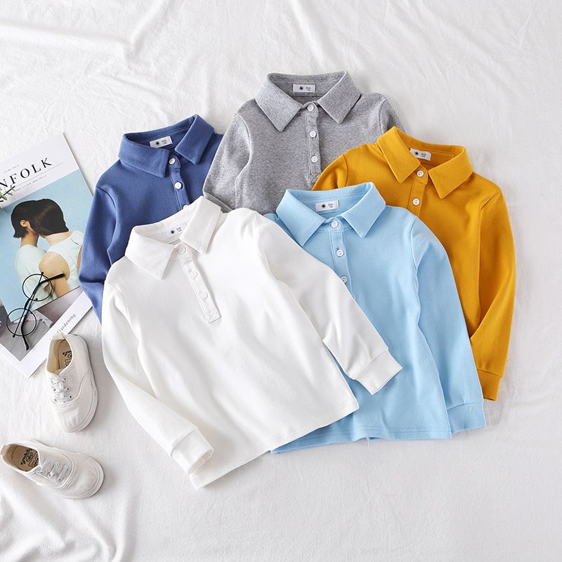 Moda Color Sólido Algodón T-camisas Y Camisas