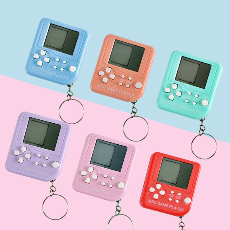 Mini Handheld Tetris Nostalgic Classic Game Machine Keychain Toy Wholesale