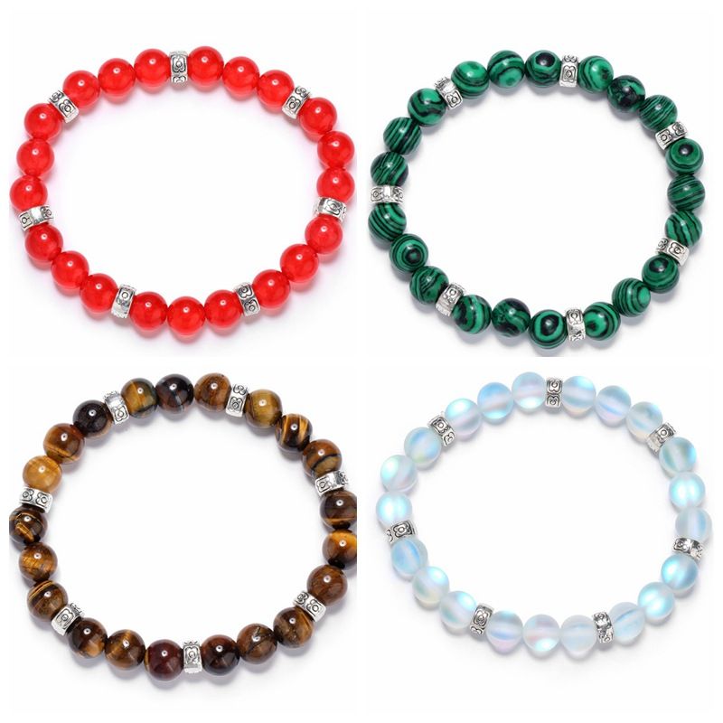 Retro Geometric Natural Stone Agate Bracelets 1 Piece