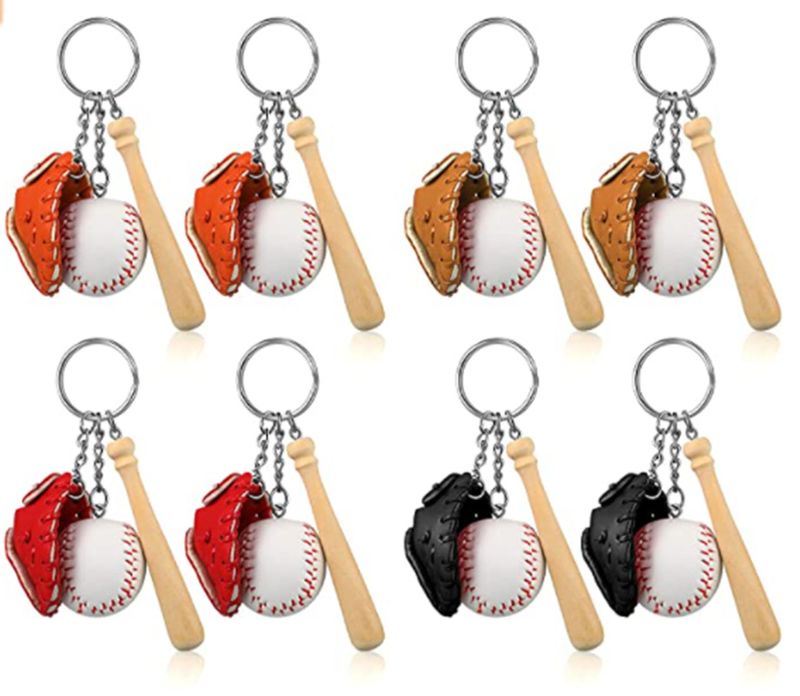 Fashion Baseball Pu Leather Unisex Bag Pendant Keychain