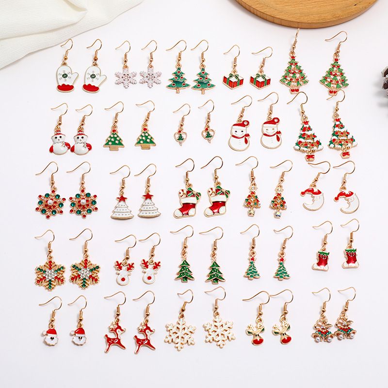 Fashion Christmas Tree Santa Claus Alloy Plating Women's Drop Earrings 1 Pair