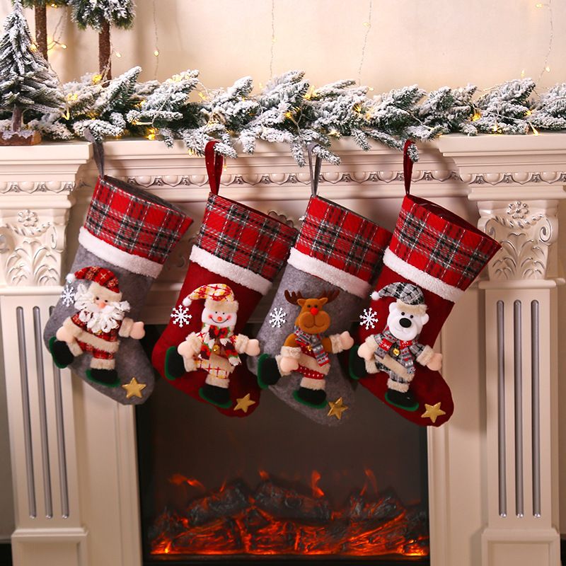 Christmas Retro Santa Claus Snowman Cloth Party Christmas Socks