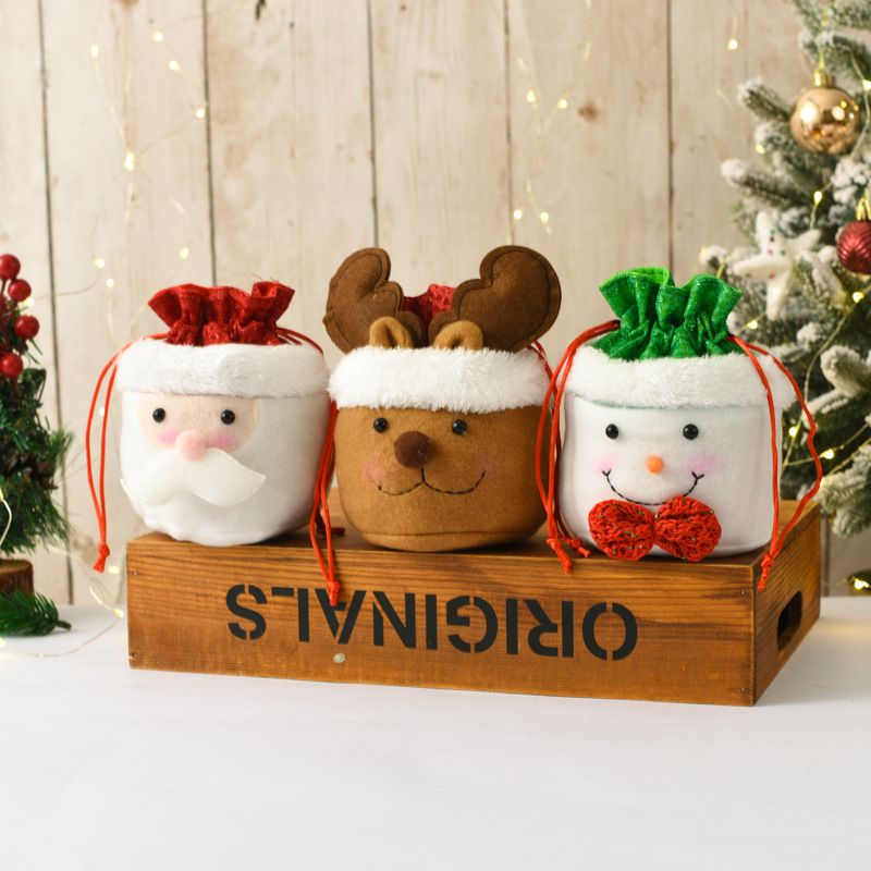 Navidad Lindo Papá Noel Monigote De Nieve Tela Fiesta Suministros Para Envolver Regalos