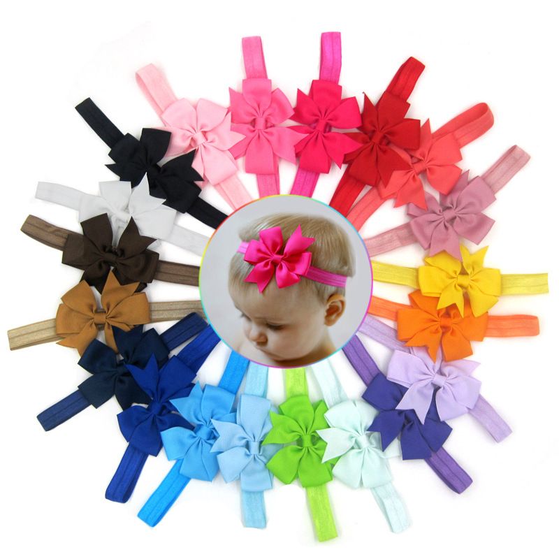 Fashion Solid Color Flower Bow Knot Cloth Hair Band