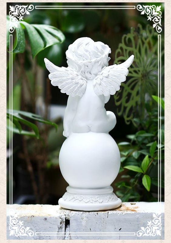 Nuevo, Blanco Puro, Top Para Sentarse, Pequeño Ángel, Decoración Religiosa, Regalo De Cumpleaños, Artesanía De Resina