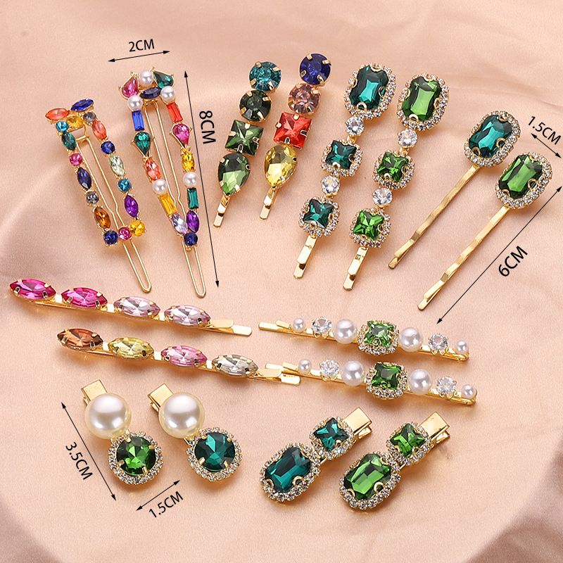 Fashion Geometric Metal Metal Artificial Pearls Rhinestones Hair Claws 1 Piece