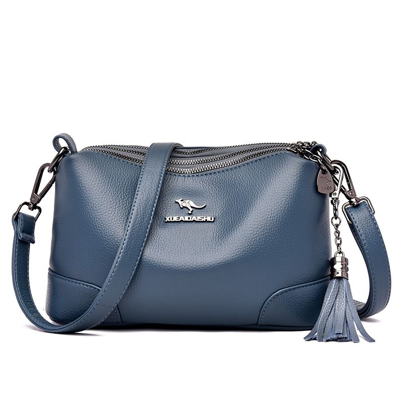 Women's Small Pu Leather Solid Color Fashion Square Zipper Crossbody Bag