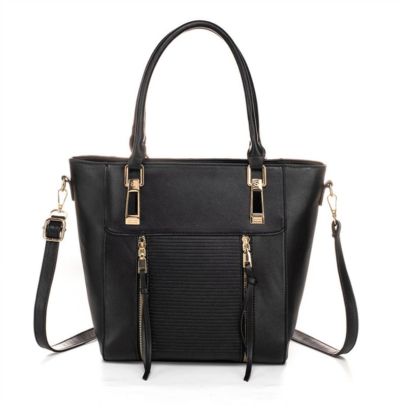 Women's Medium All Seasons Pu Leather Solid Color Vintage Style Square Zipper Handbag