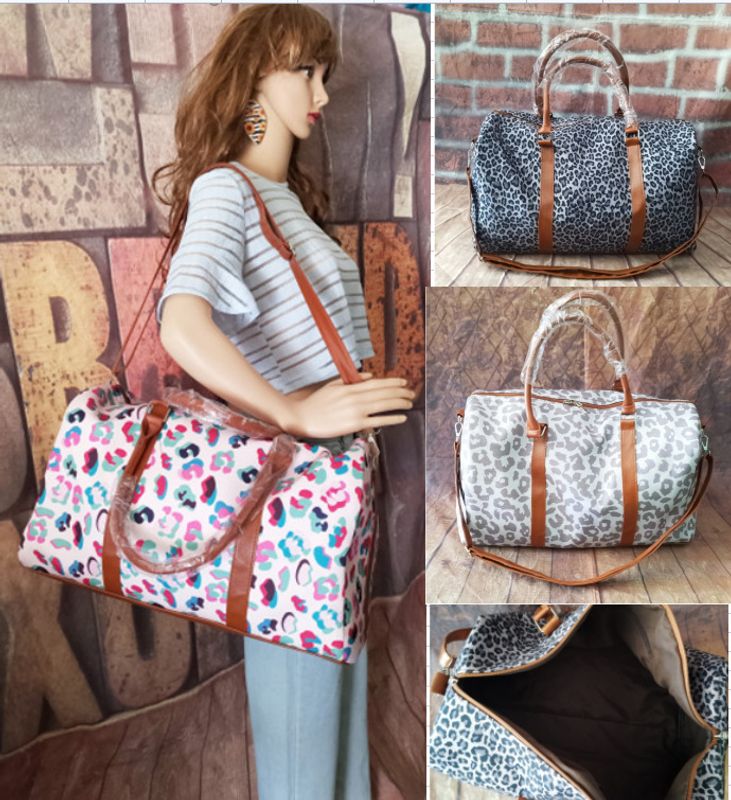 Women's Fashion Leopard Canvas Waterproof Travel Bags