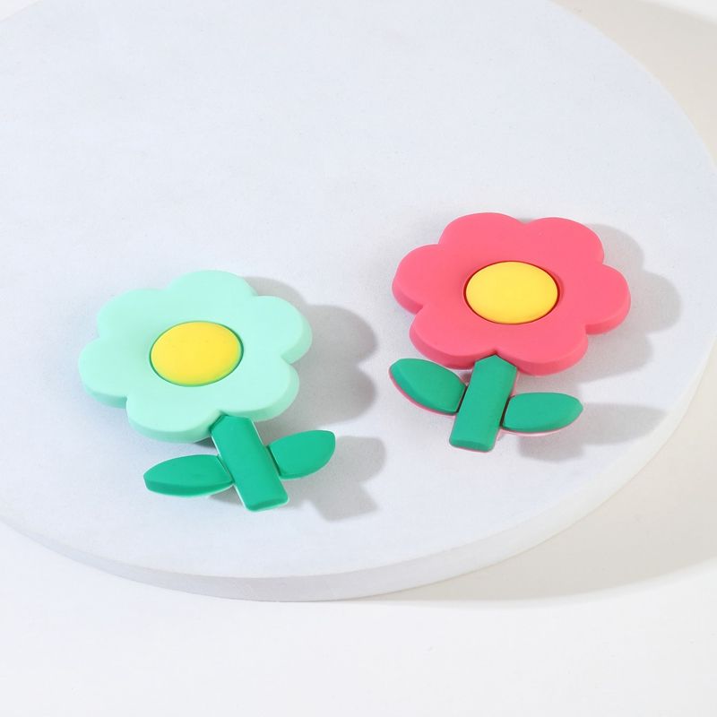 Cute Flower Arylic Hair Clip 2 Pieces