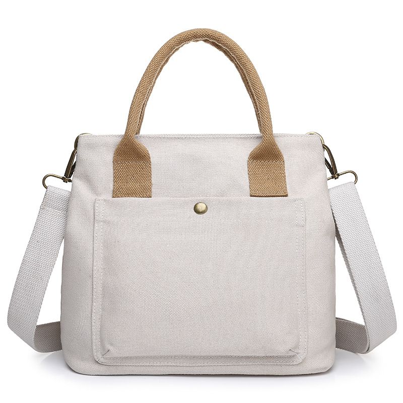 Women's Medium Summer Canvas Geometric Fashion Square Zipper Handbag