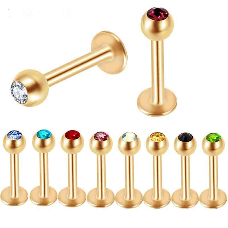 Fashion Solid Color Stainless Steel Inlay Artificial Diamond Ear Studs 1 Piece