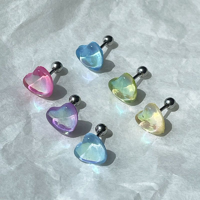 Simple Style Heart Shape Artificial Crystal Plating Women's Ear Studs 1 Piece