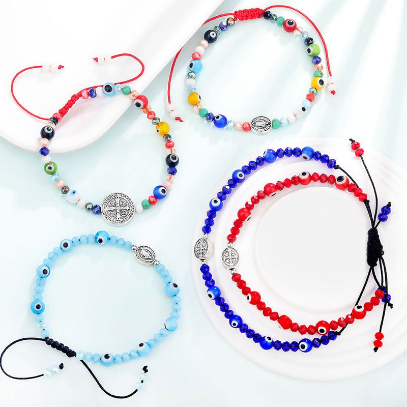 Simple Style Eye Alloy Resin Glass Beaded Women's Bracelets 1 Piece