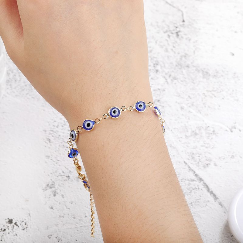 Ethnic Style Eye Resin Copper Plating Bracelets 1 Piece