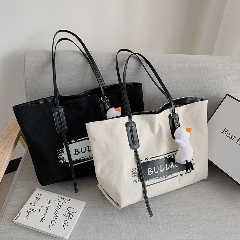 Women's Fashion Letter Canvas Shopping Bags