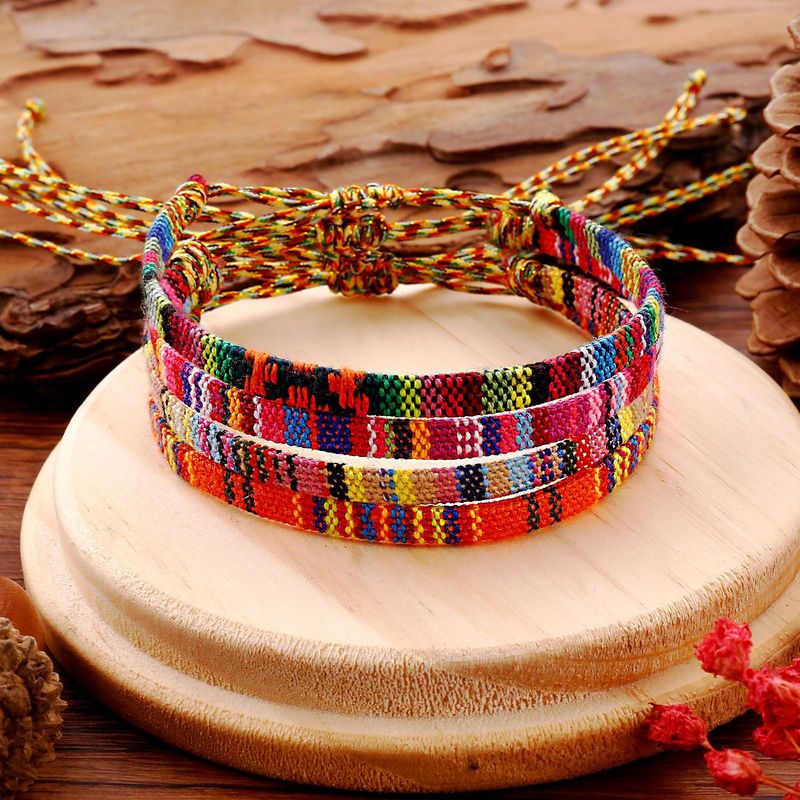 Bohemio Vistoso Poliéster Trenza Mujeres Pulsera