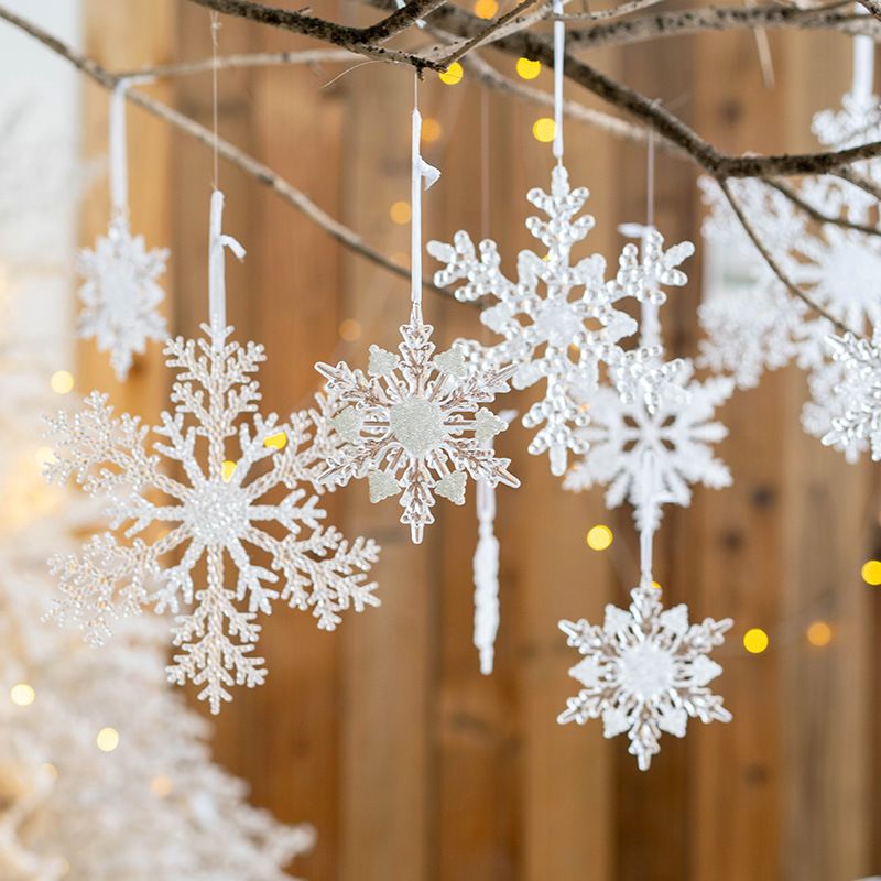 Noël Mignon Flocon De Neige Arylique Fête Ornements Suspendus 1 Pièce