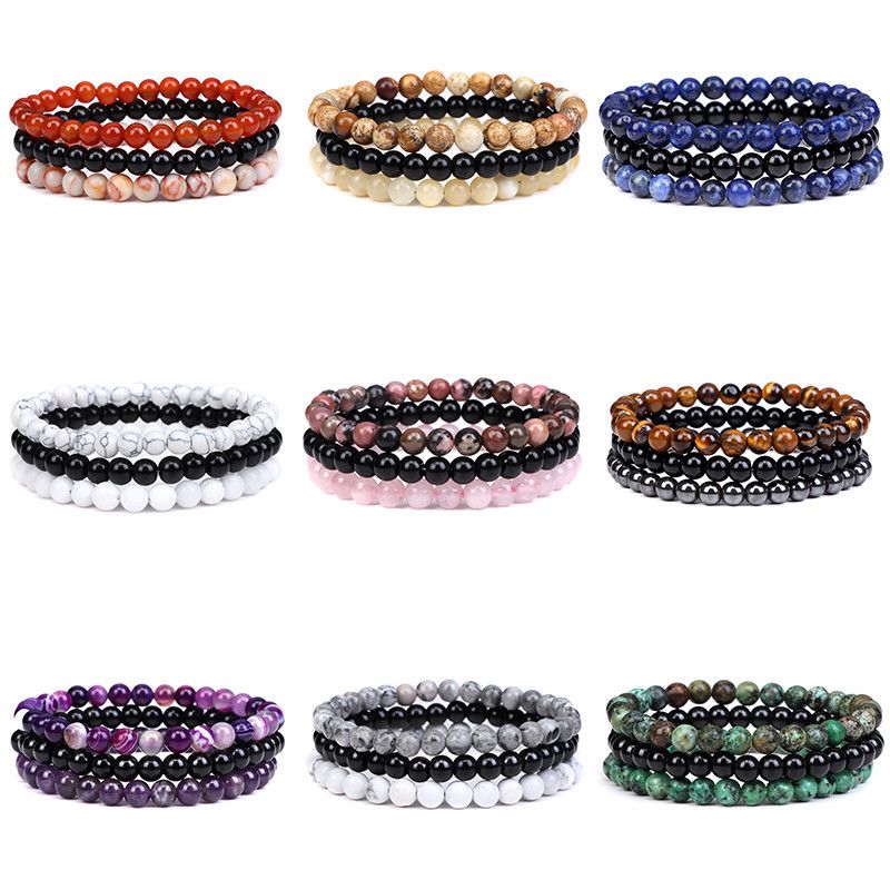 Fashion Round Natural Stone Beaded Bracelets