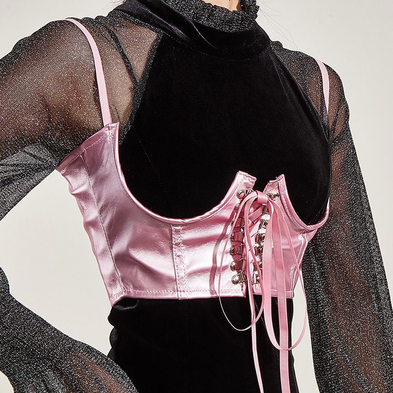 Fashion Solid Color Pu Leather Women's Corset Belts 1 Piece