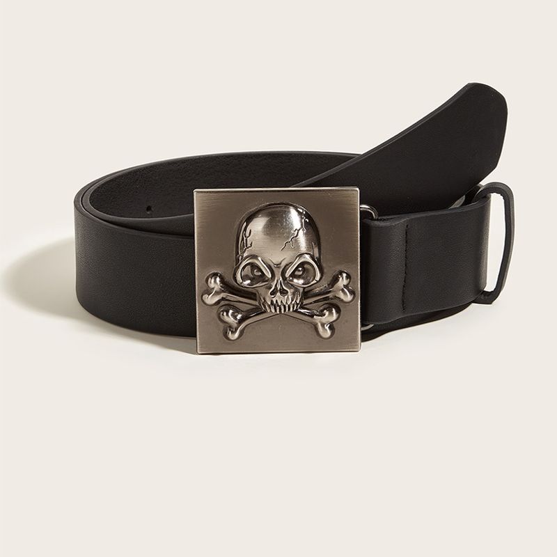 Punk Skull Pu Leather Alloy Men's Leather Belts 1 Piece