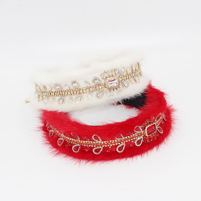 Ethnic Style Water Droplets Arylic Inlay Rhinestones Hair Band 1 Piece