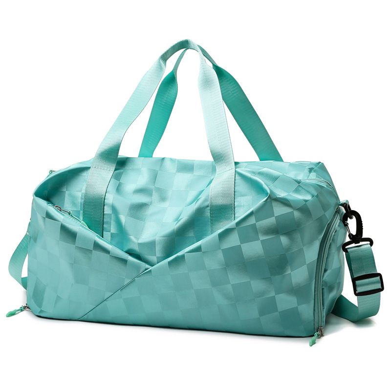 Women's Sports Plaid Nylon Waterproof Travel Bags