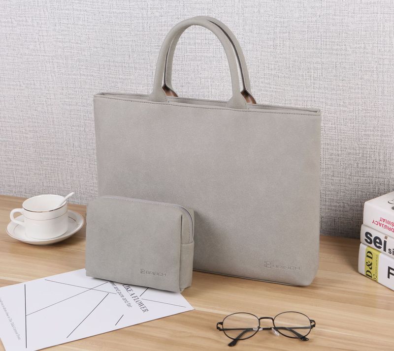 Unisex Basic Solid Color Water Repellent Briefcases