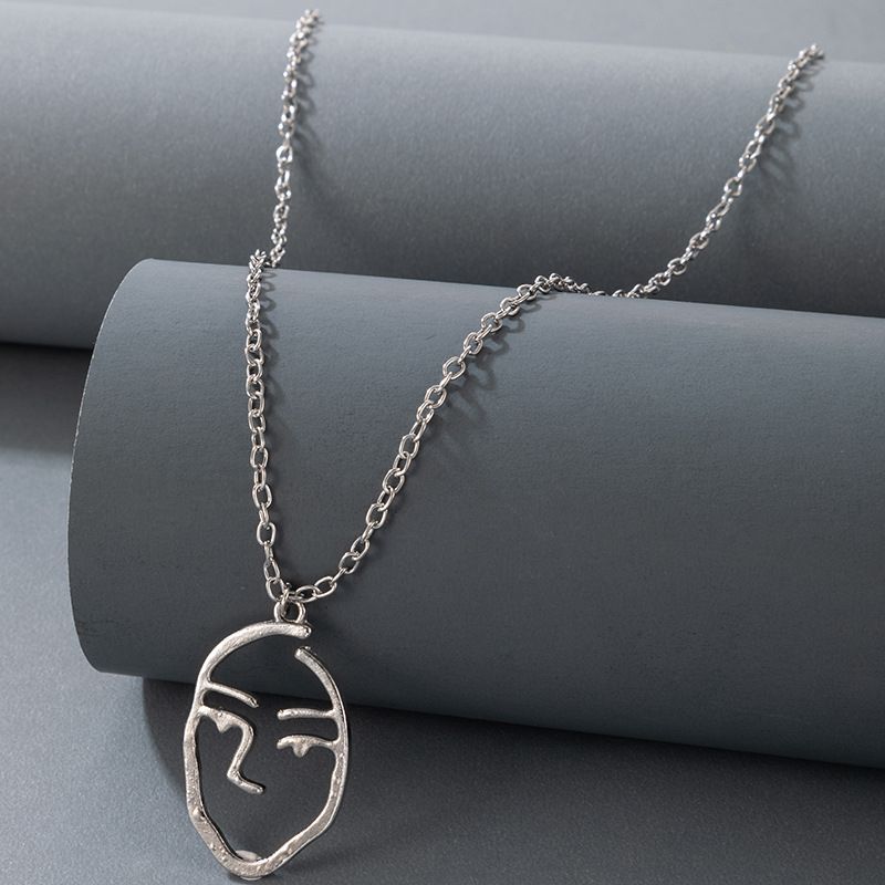 Simple Style Human Face Alloy Hollow Out Unisex Pendant Necklace