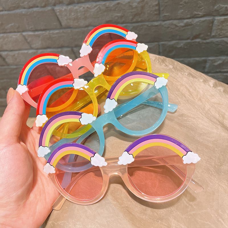 Süß Regenbogen Runder Rahmen Vollbild Kinder Sonnenbrille