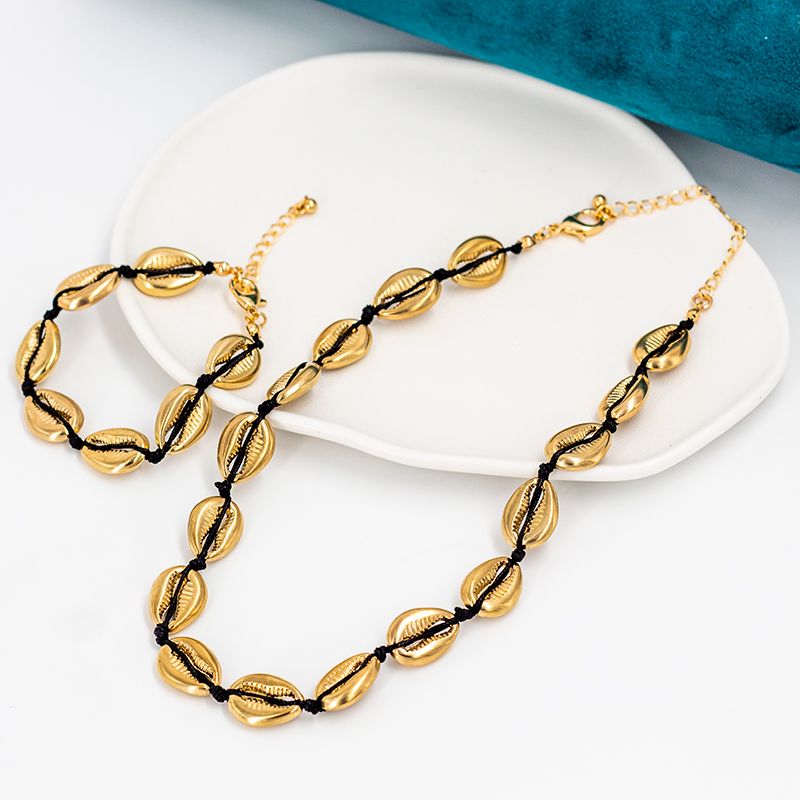 Fashion Shell Synthetic Resin Rope Handmade Unisex Bracelets Necklace 1 Piece