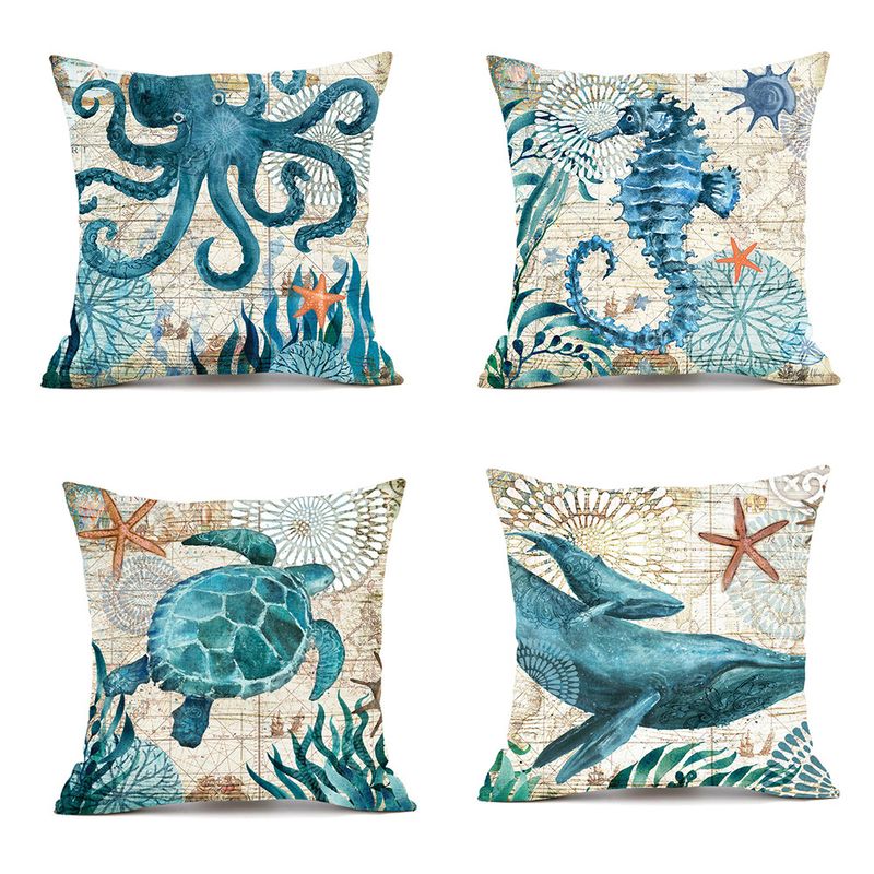 Retro Animal Ocean Blended Pillow Cases