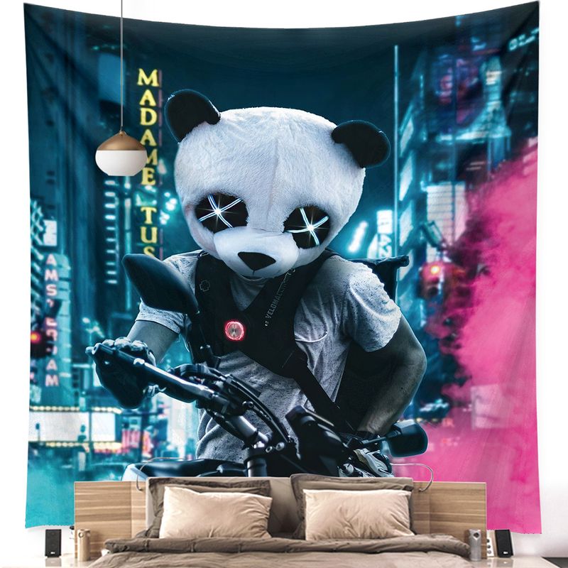 Cute Animal Cartoon Landscape Polyester Tapestry