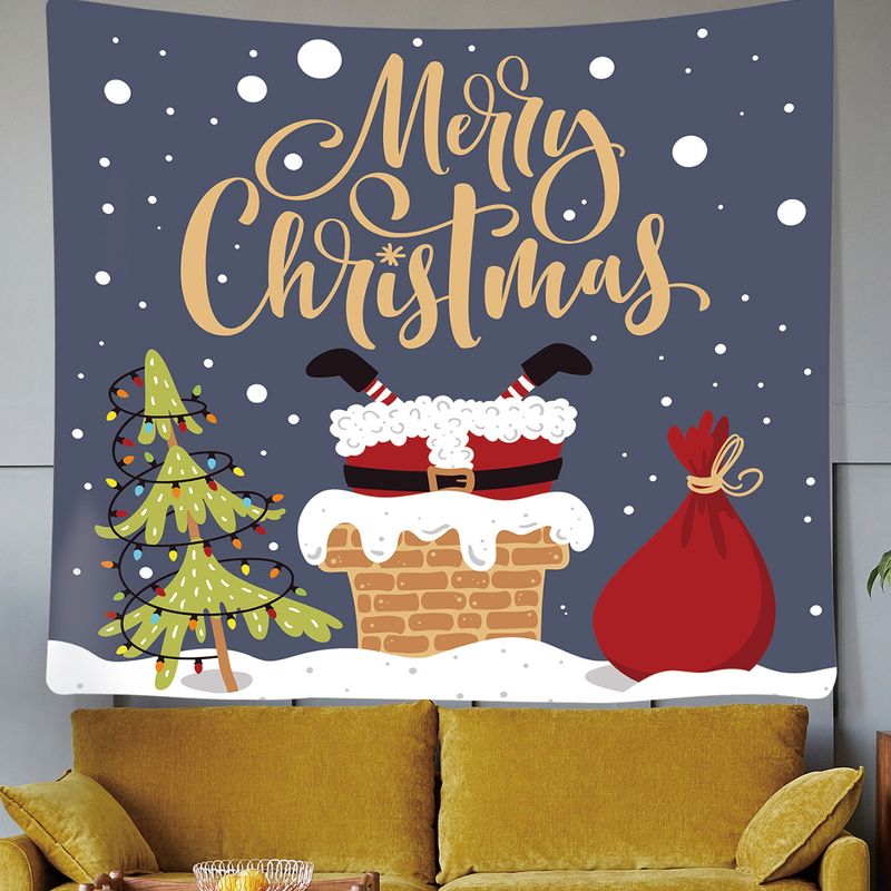 Mignon Père Noël Paysage Polyester Tapisserie