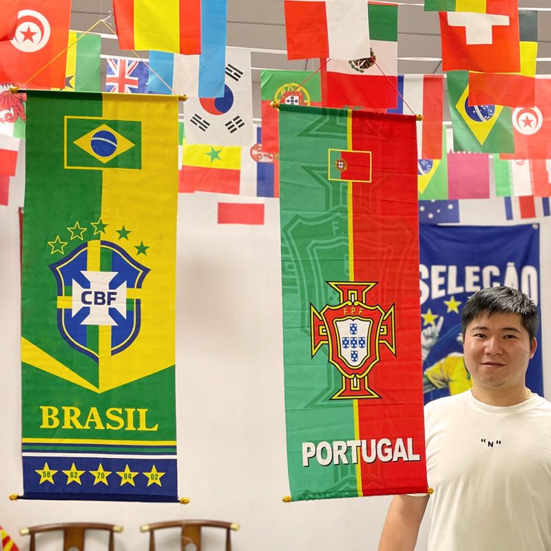 Copa Mundial De Fútbol Bandera Nacional Tela Fiesta Bandera 1 Pieza