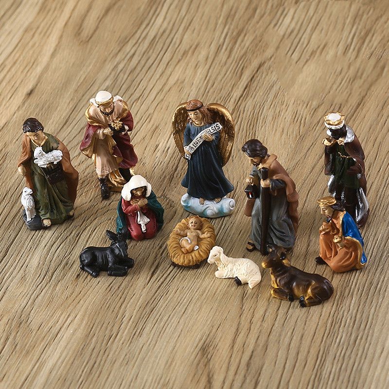 Retro Decoration Religious Jesus Birth Christmas Gift Resin Crafts