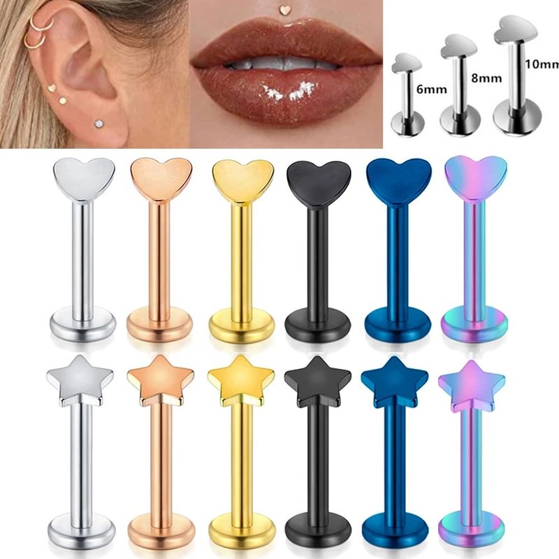 Simple Style Pentagram Stainless Steel Plating Women's Labret 1 Piece