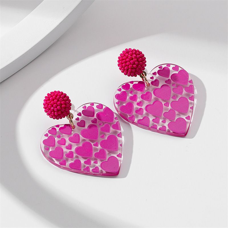 Lady Heart Shape Arylic Plating Women's Earrings 1 Pair