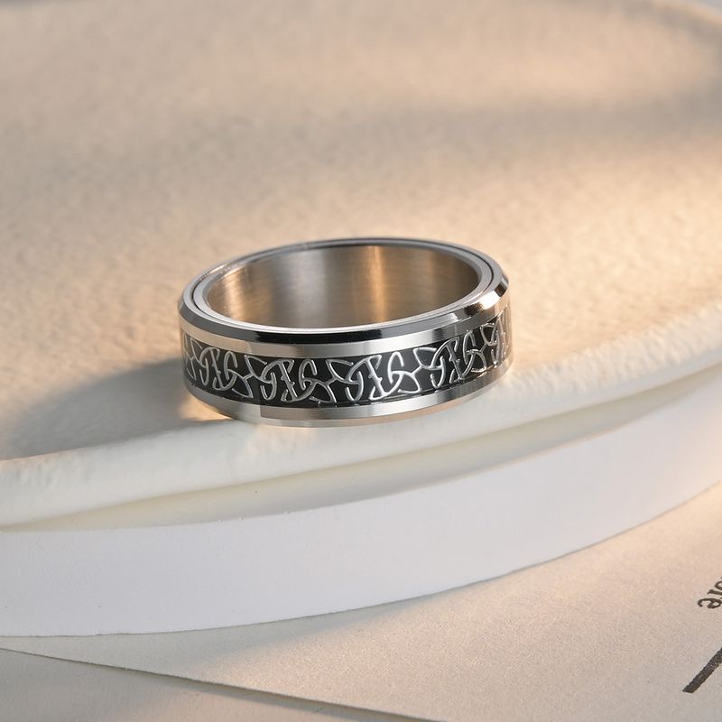 Fashion Geometric Titanium Steel Rings Enamel Stainless Steel Rings