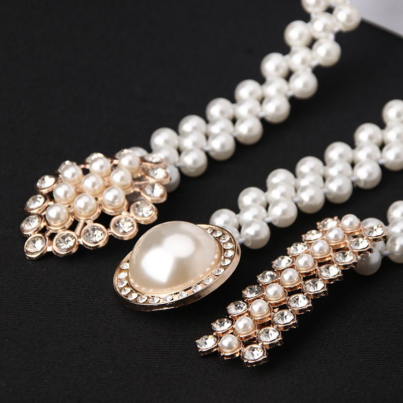 Dulce Mariposa Nudo De Lazo Perla De Imitación El Plastico Perlas Artificiales Diamantes De Imitación Mujeres Cinturones De Cadena 1 Pieza
