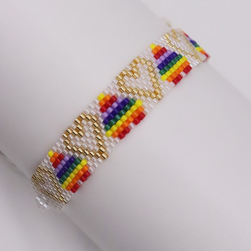 Style Ethnique Forme De Cœur Verre Perlé Femmes Bracelets