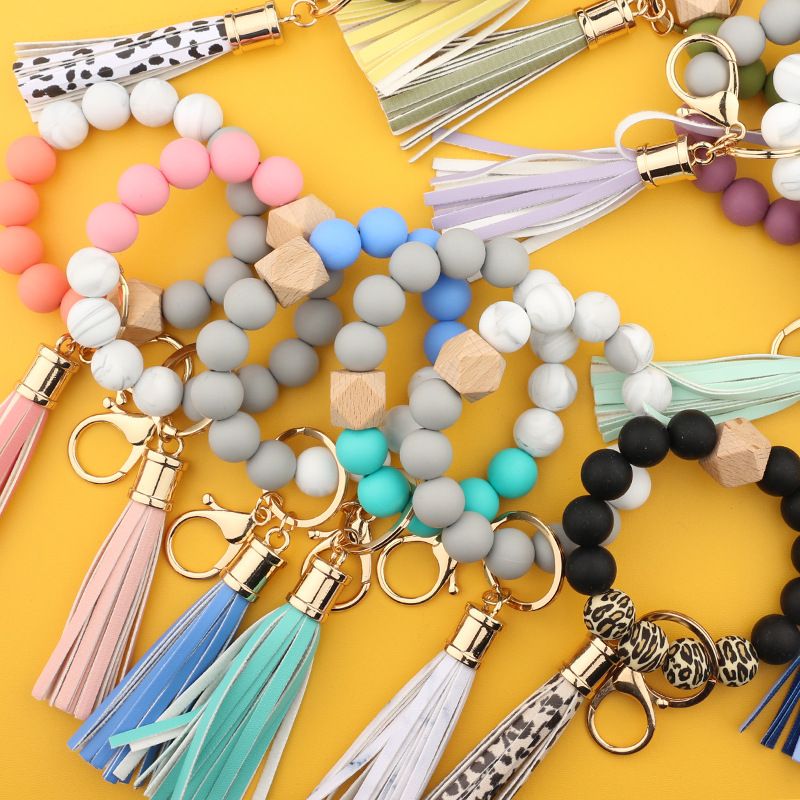 Fashion Color Block Silica Gel Women's Bag Pendant Keychain 1 Piece