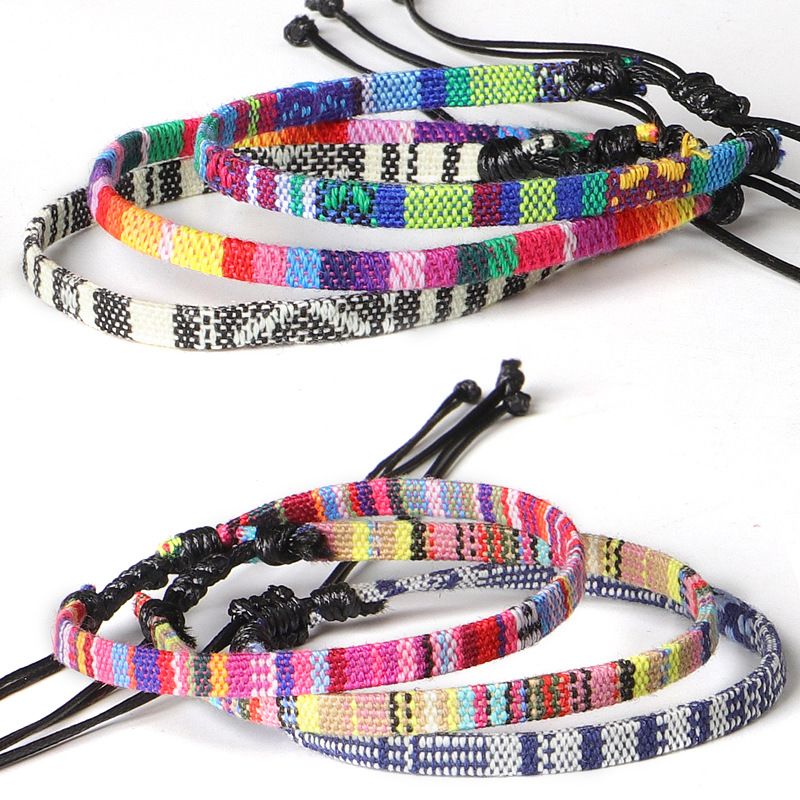 Ethnic Style Colorful Cloth Braid Women's Anklet
