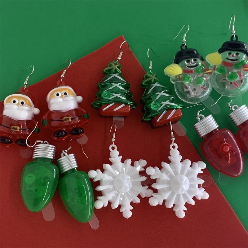 Cute Christmas Tree Santa Claus Snowflake Plastic Women's Drop Earrings 1 Pair
