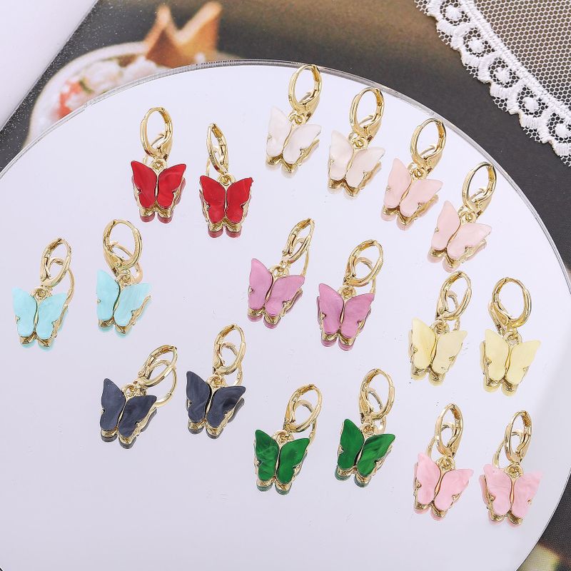 Fashion Butterfly Arylic Plating Women's Earrings 1 Pair