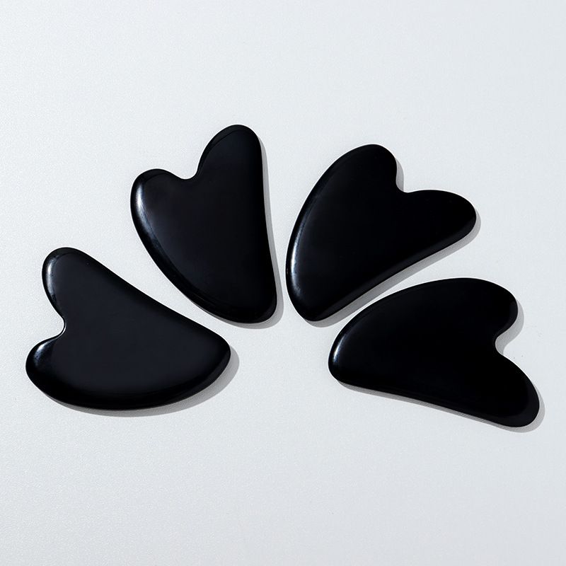 Natural Obsidian Crystal Scrapping Plate Facial Beauty Massager Jade Meridian Pull Tendons Stick Wholesale