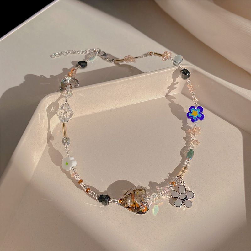 Fashion Heart Shape Resin Beaded Women's Necklace 1 Piece