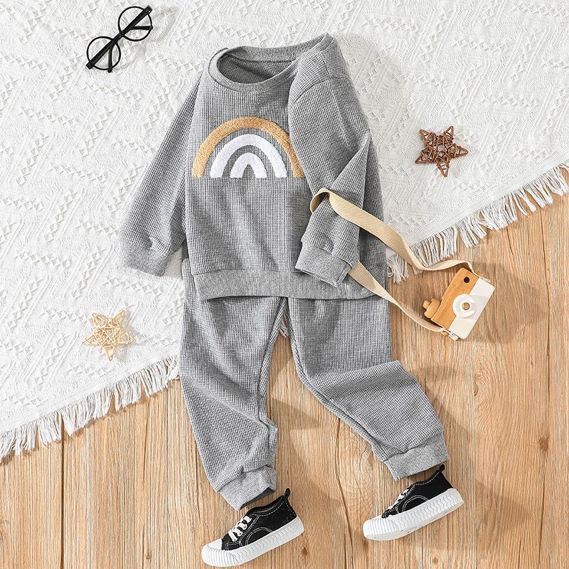 Casual Geometric Polyester Boys Clothing Sets