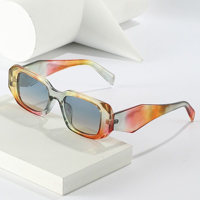Moda Bloque De Color Ordenador Personal Cuadrado Fotograma Completo Gafas De Sol Mujer