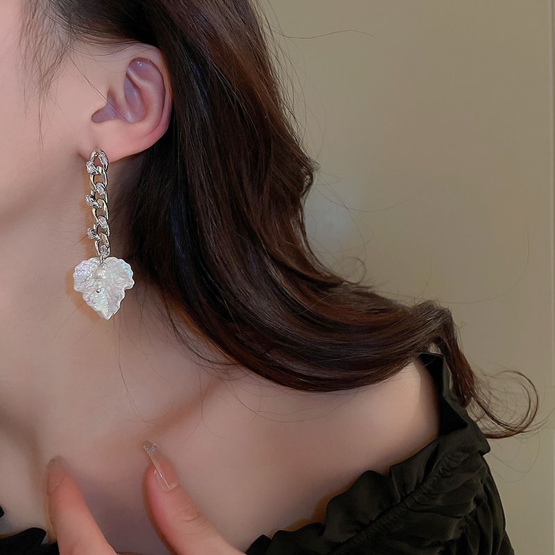 Glam Geometric Copper Inlaid Zircon Pearl Ear Studs 1 Pair